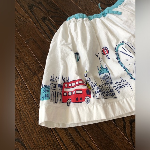 Mini Boden Girls 7-8Y London Themed A-Line Ruffled Mini Skirt w/Adjustable Waist - Picture 3 of 15